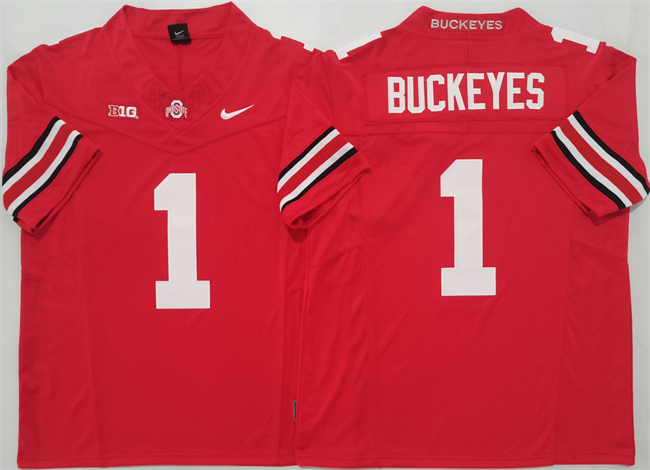 Men's Ohio State Buckeyes #1 Buckeyes Red 2025 F.U.S.E. Limited Stitched Jersey